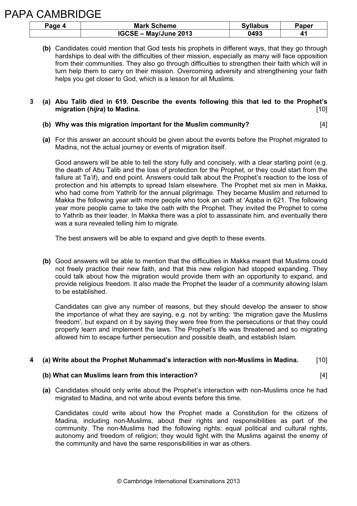 Mark scheme, page 5 of 6