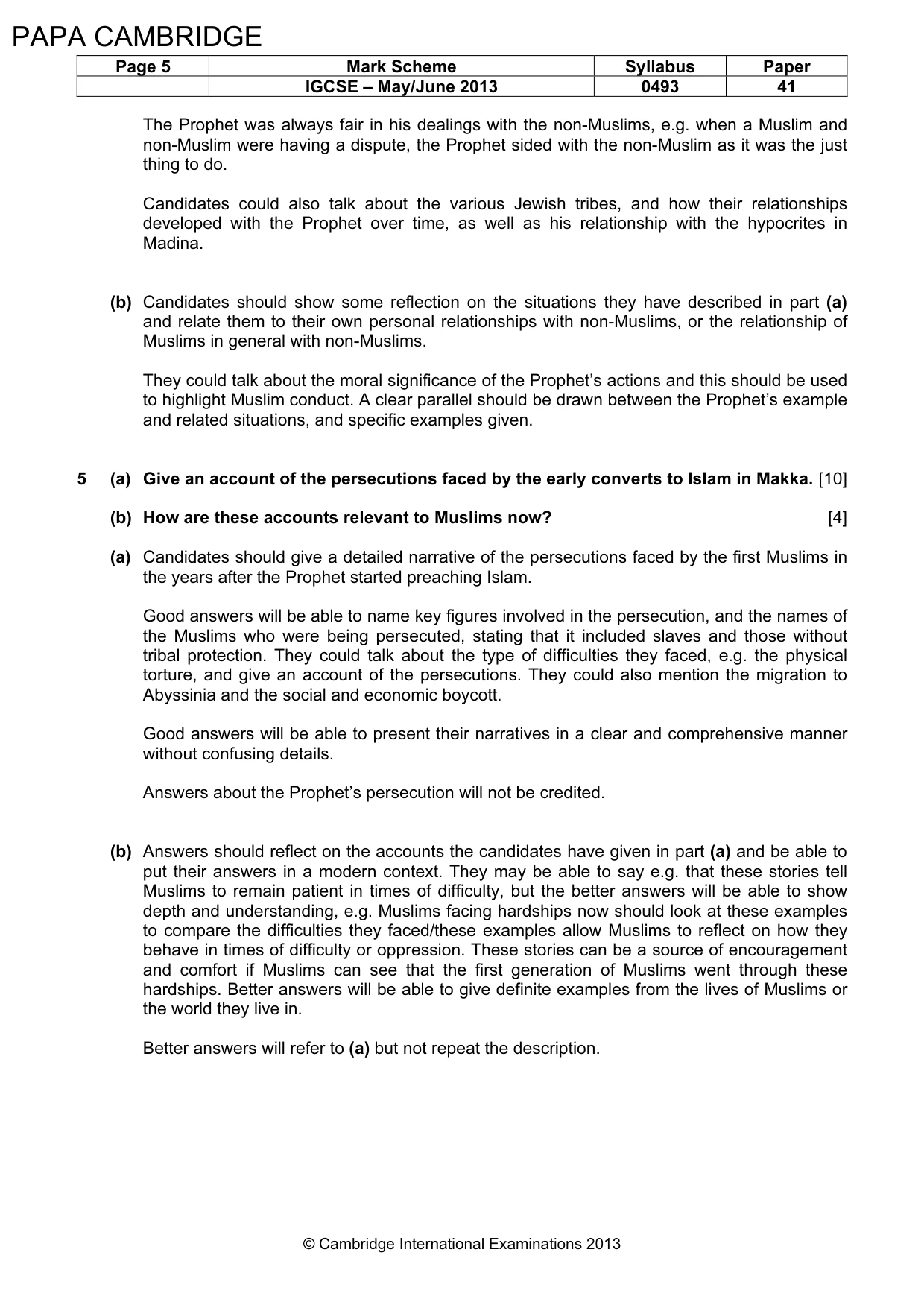 Mark scheme, page 6 of 6