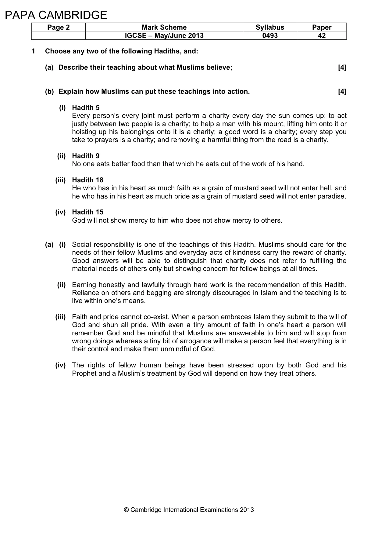 Mark scheme, page 3 of 7
