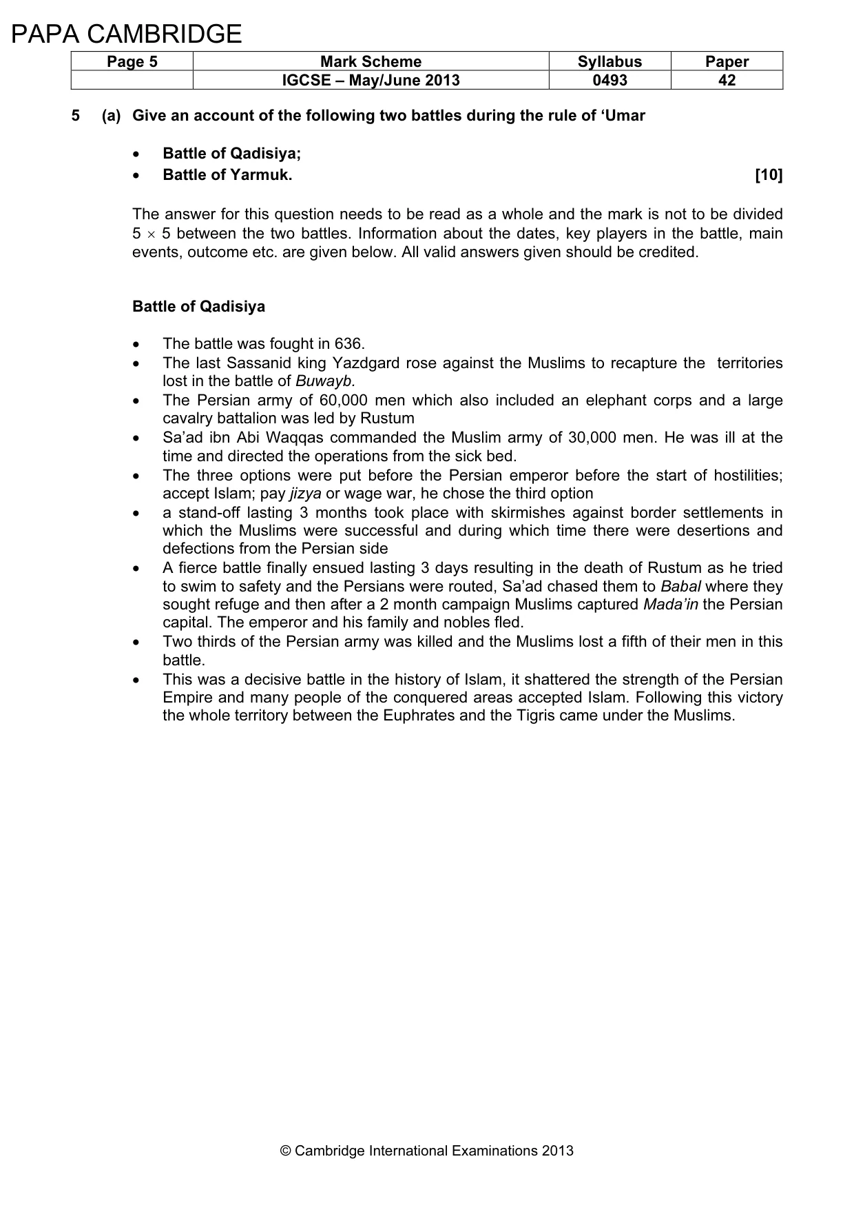 Mark scheme, page 6 of 7
