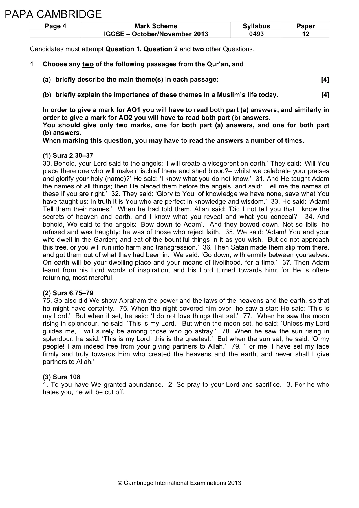 Mark scheme, page 4 of 10