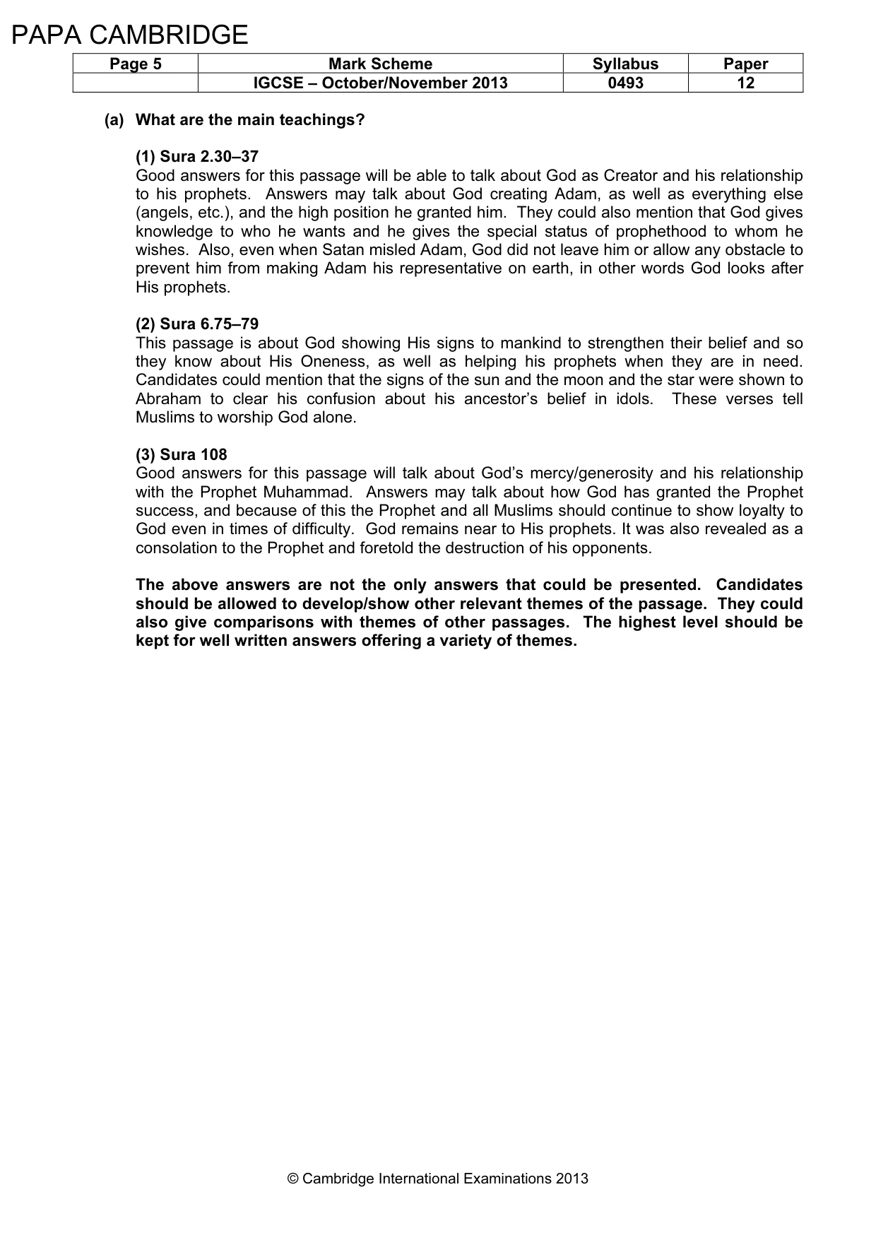 Mark scheme, page 5 of 10