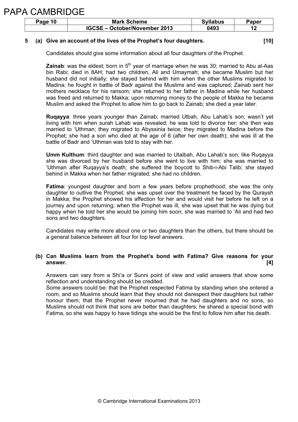 Mark scheme, page 10 of 10