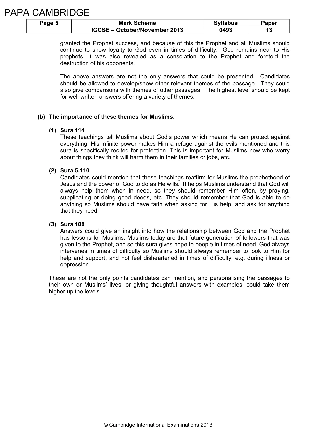 Mark scheme, page 5 of 8