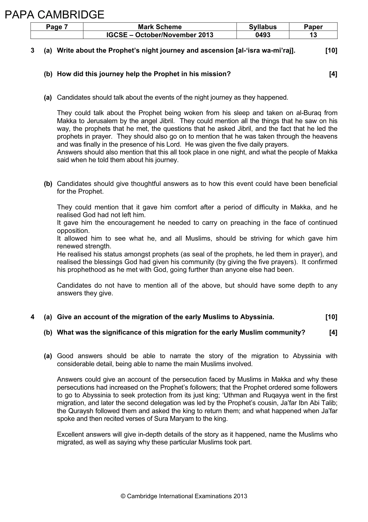 Mark scheme, page 7 of 8