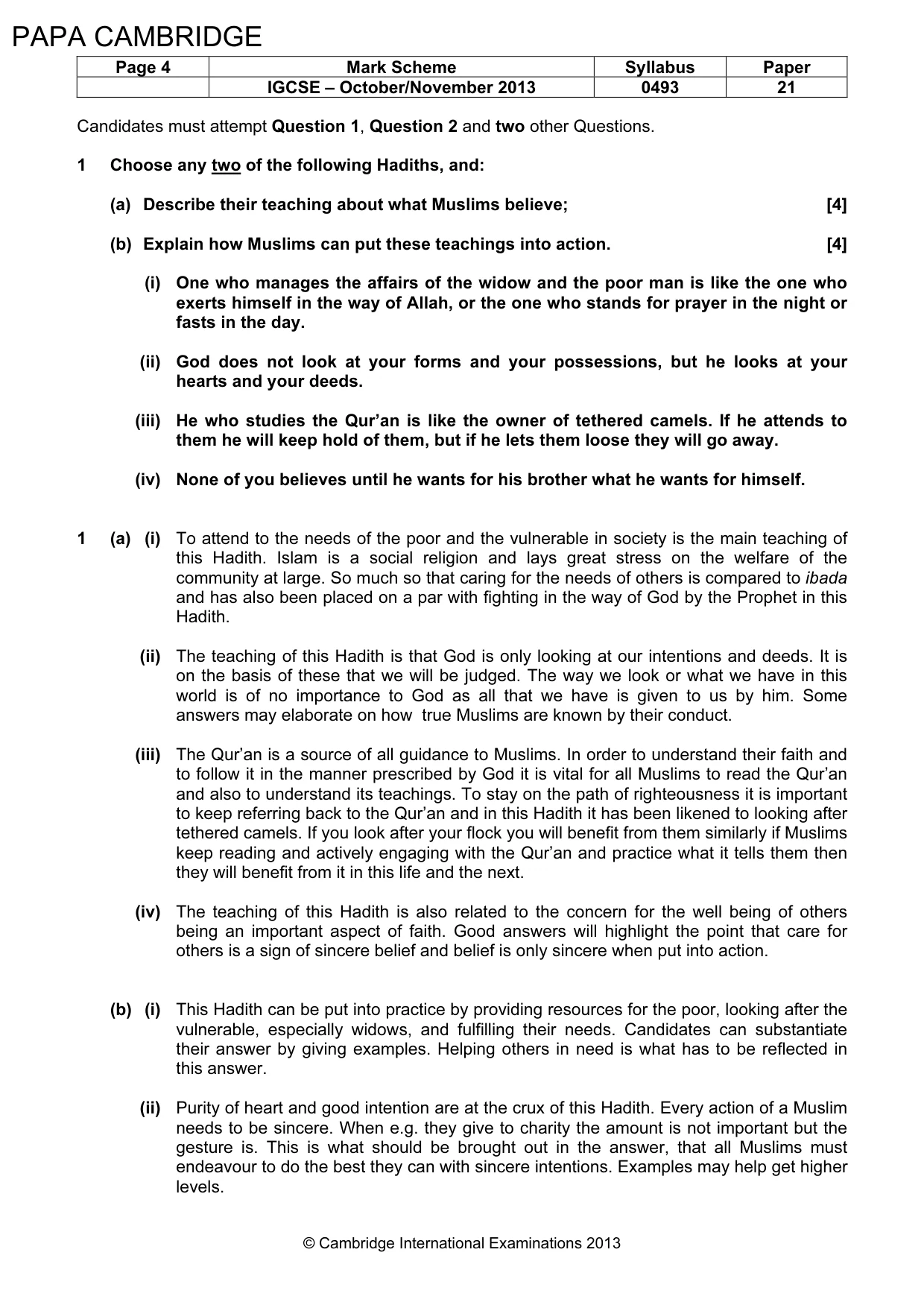 Mark scheme, page 4 of 7