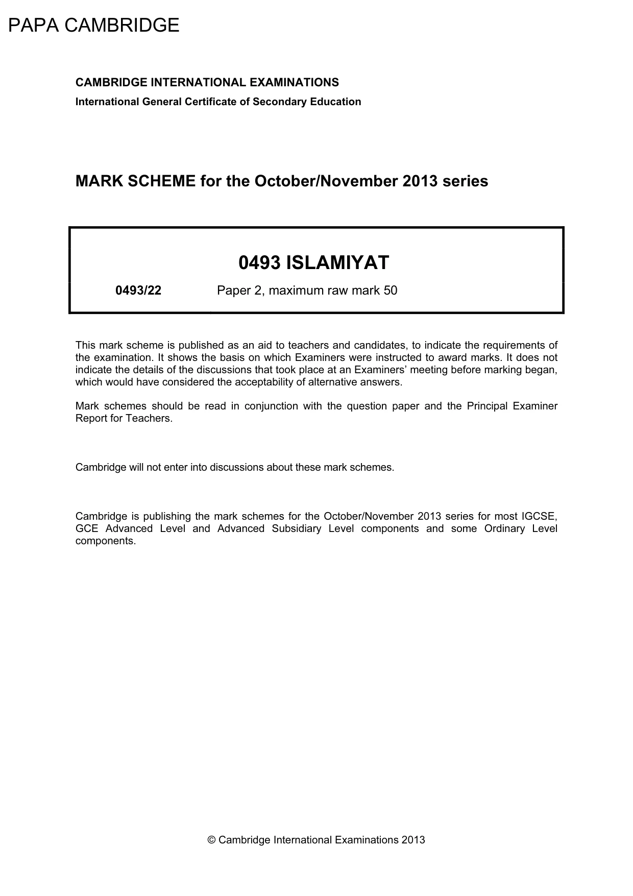 Mark scheme, page 1 of 5