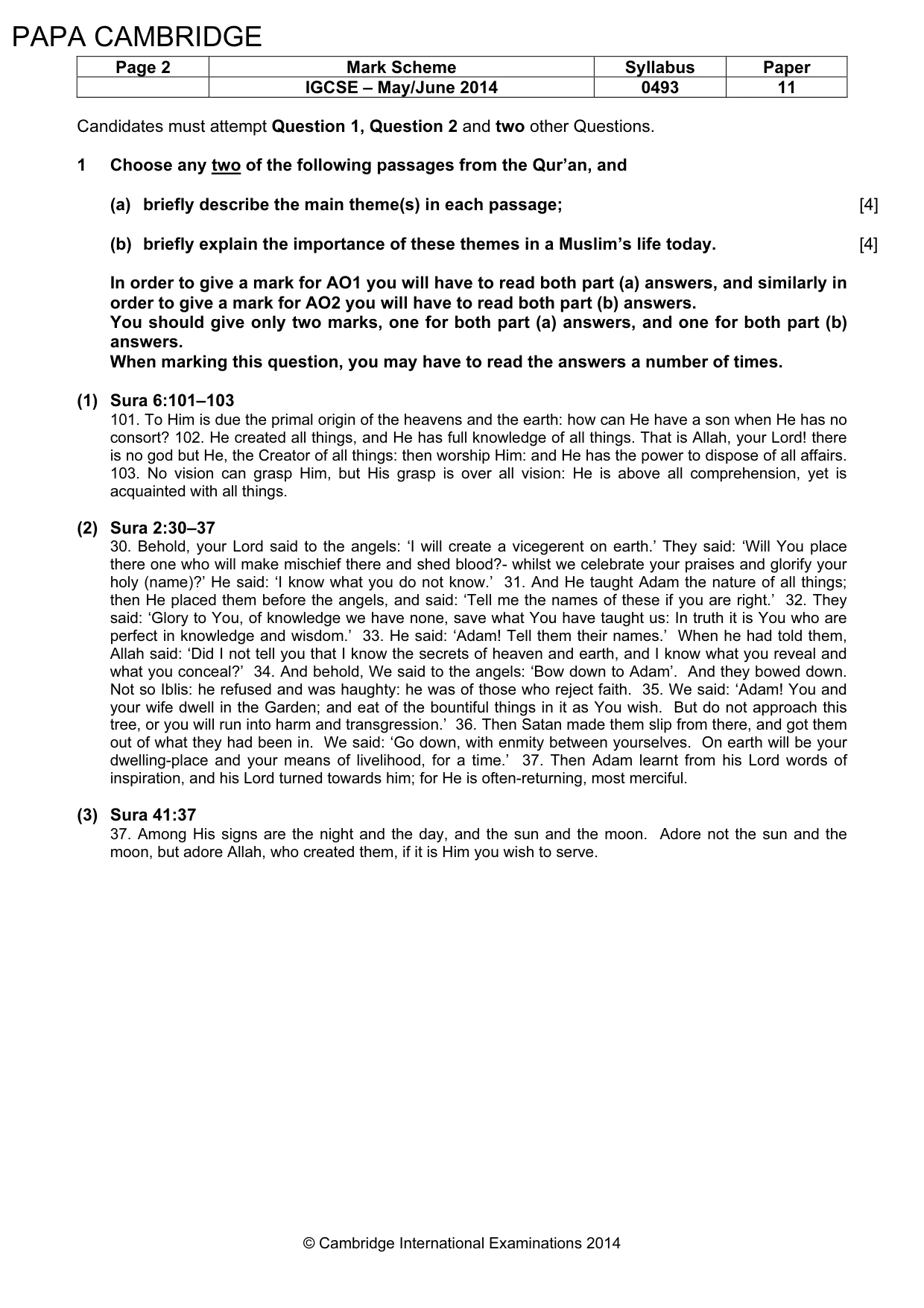 Mark scheme, page 2 of 8