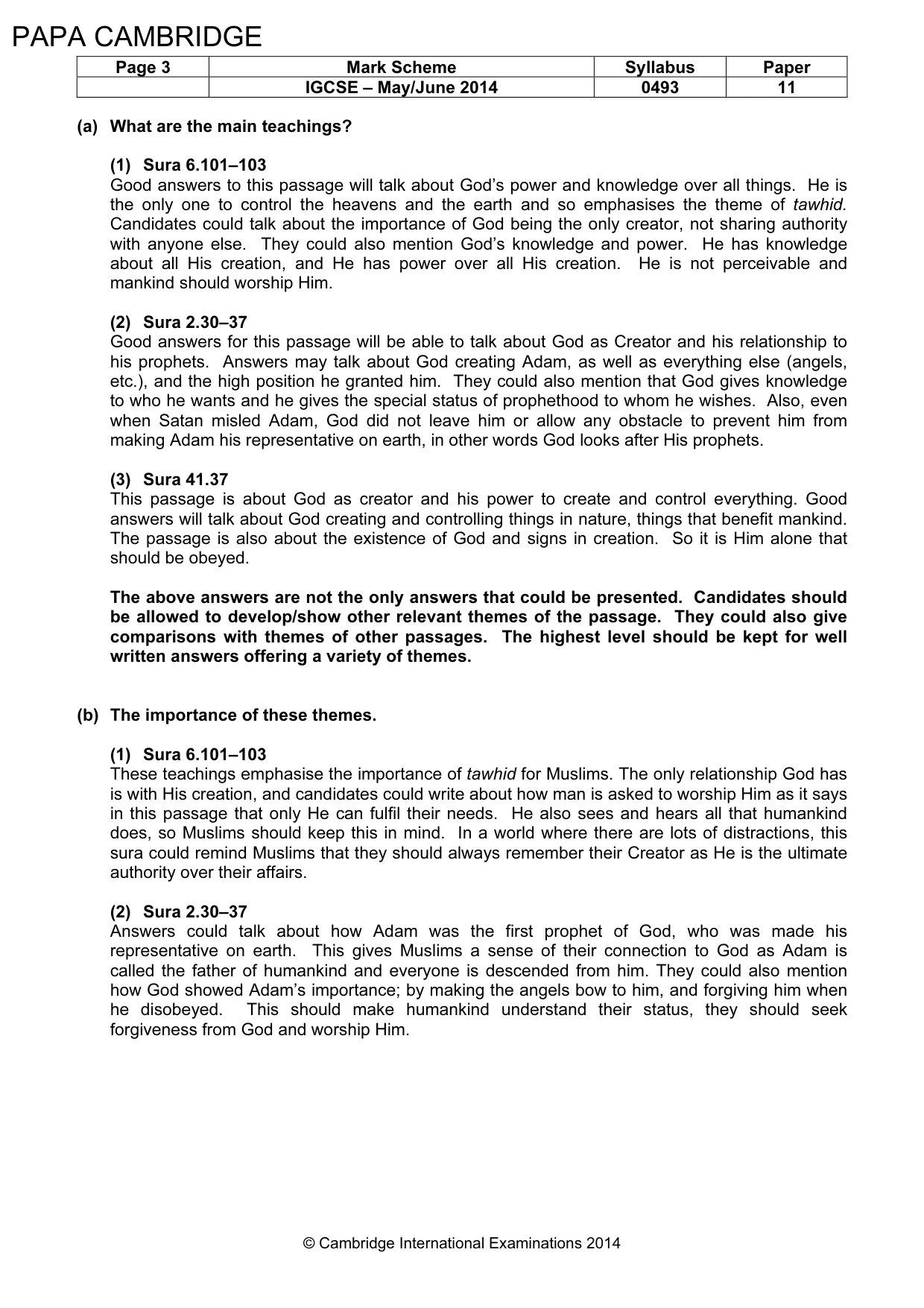 Mark scheme, page 3 of 8