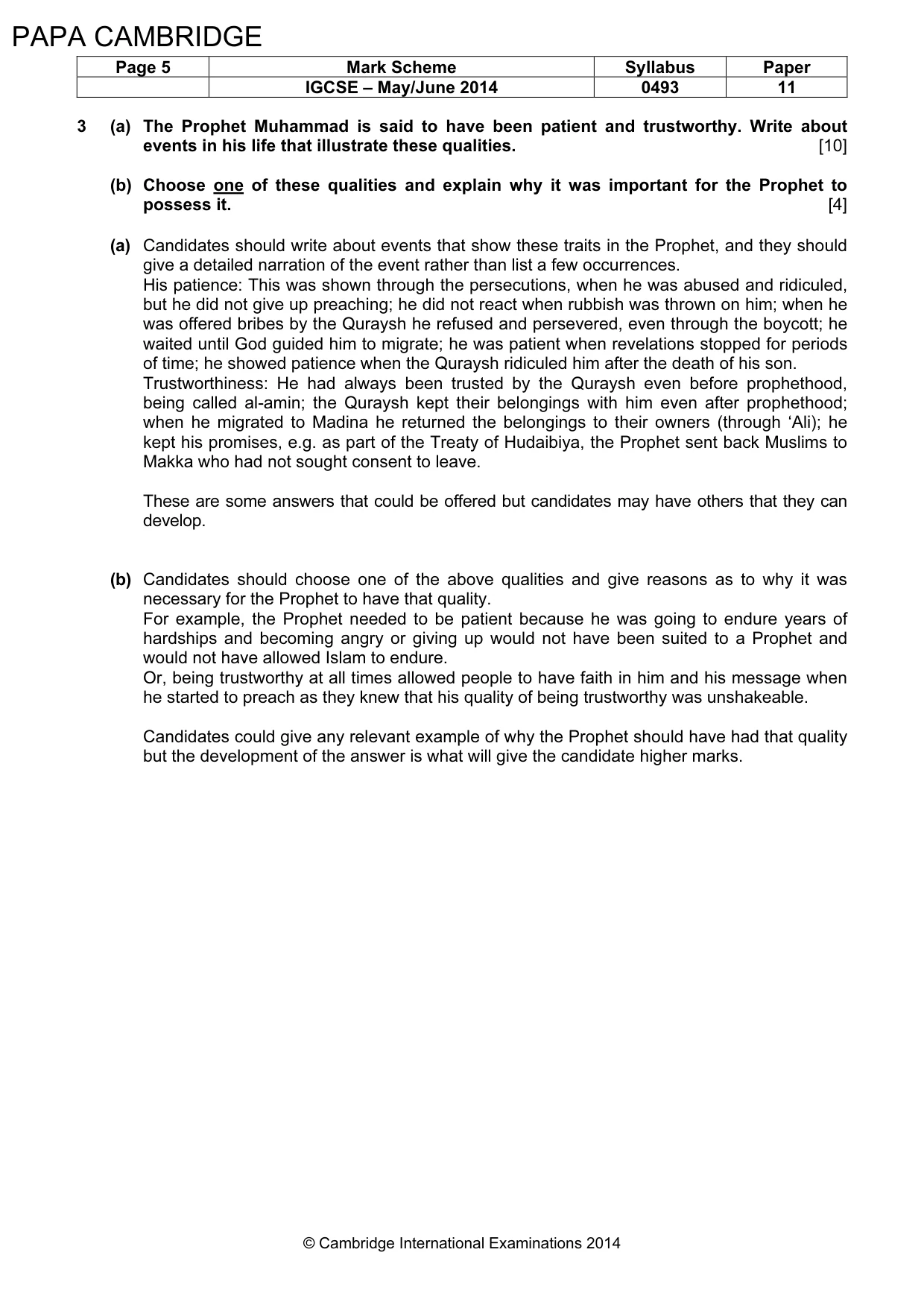 Mark scheme, page 5 of 8