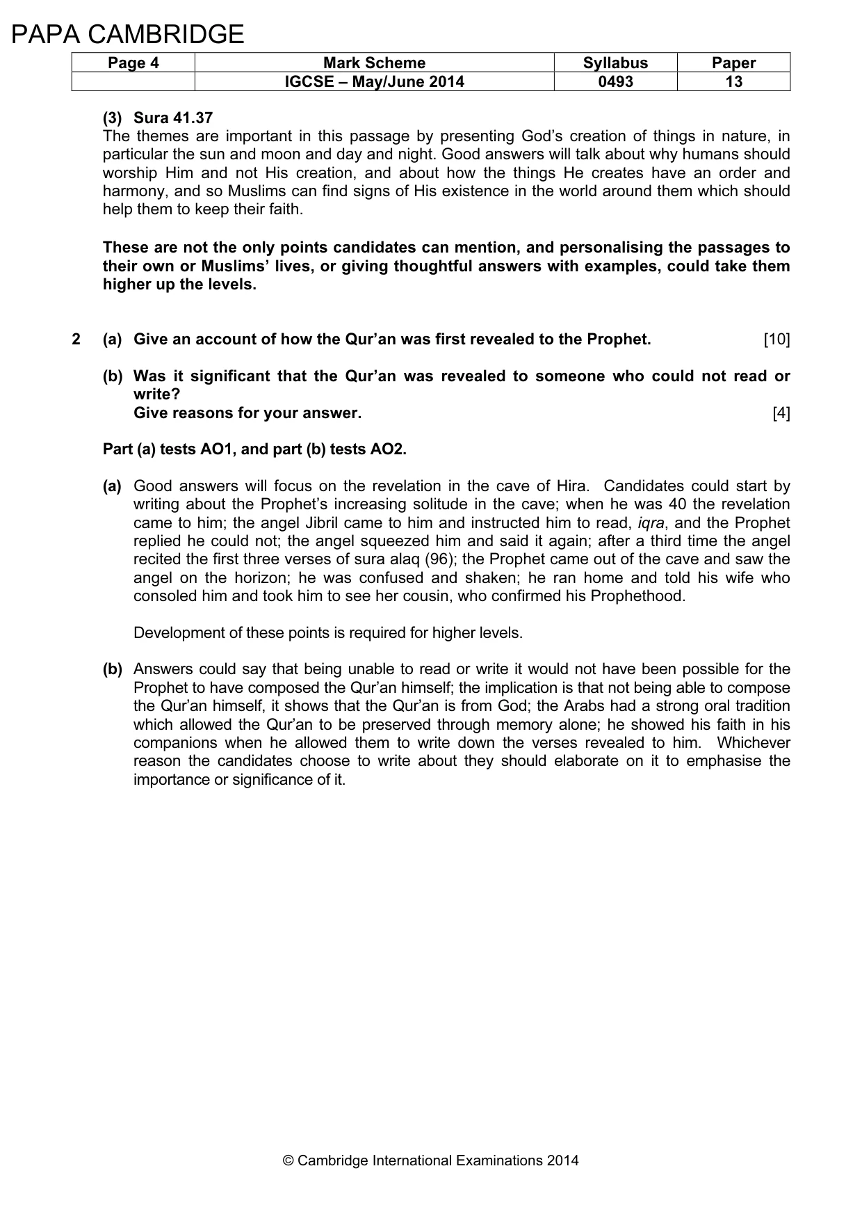 Mark scheme, page 4 of 8