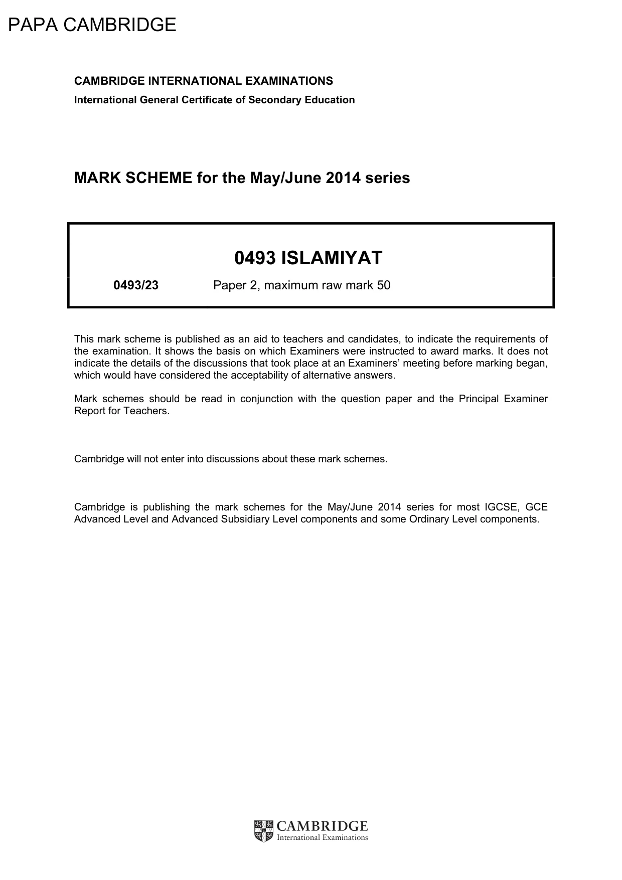 Mark scheme, page 1 of 6