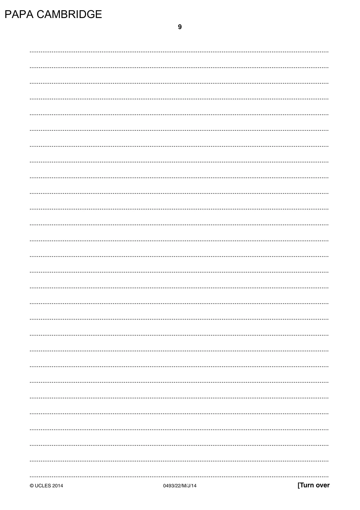Cambridge IGCSE Islamiyat 0493 2014 May/June Paper 2 · Variant 2 question paper, page 9 of 16