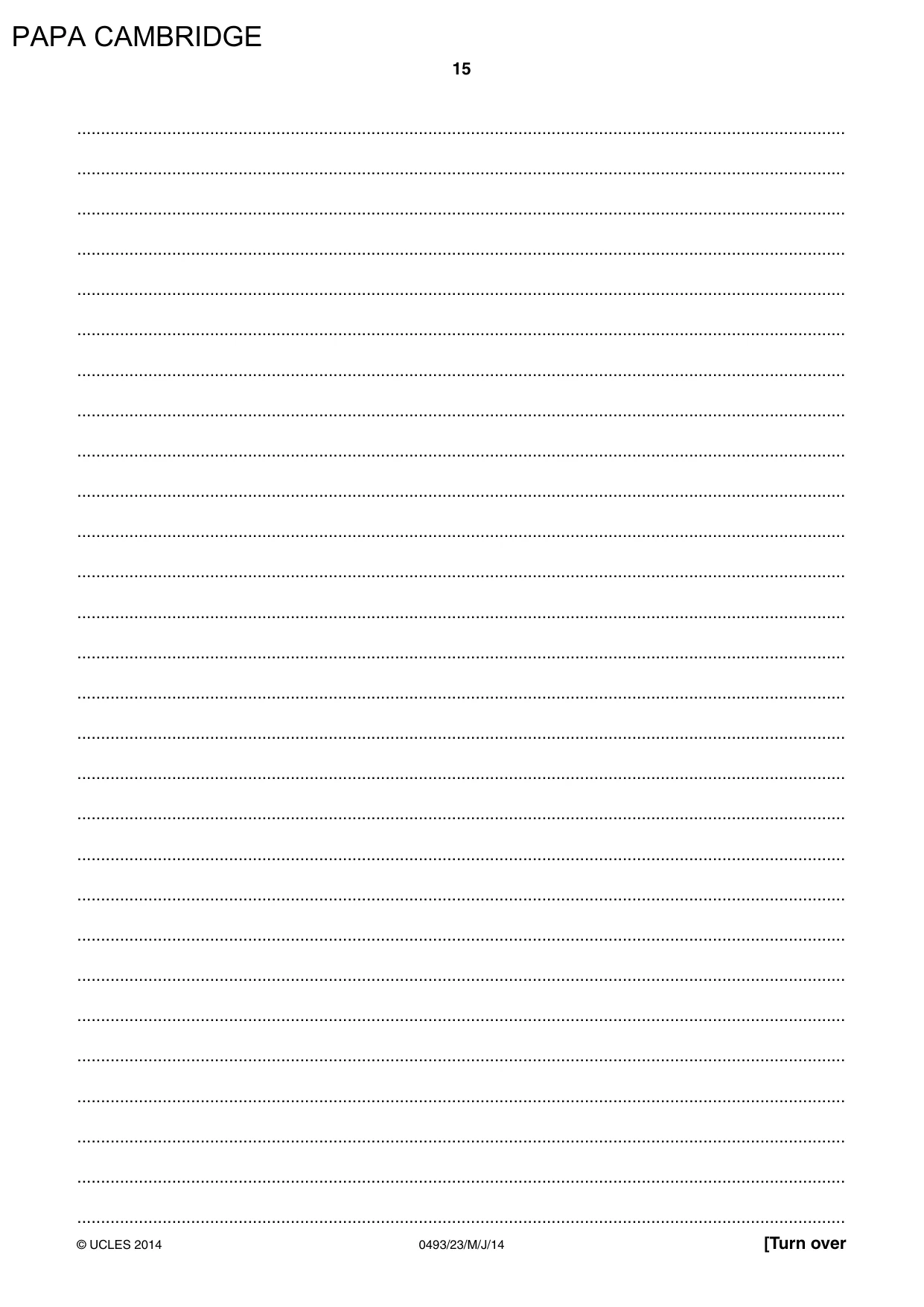 Cambridge IGCSE Islamiyat 0493 2014 May/June Paper 2 · Variant 3 question paper, page 15 of 16