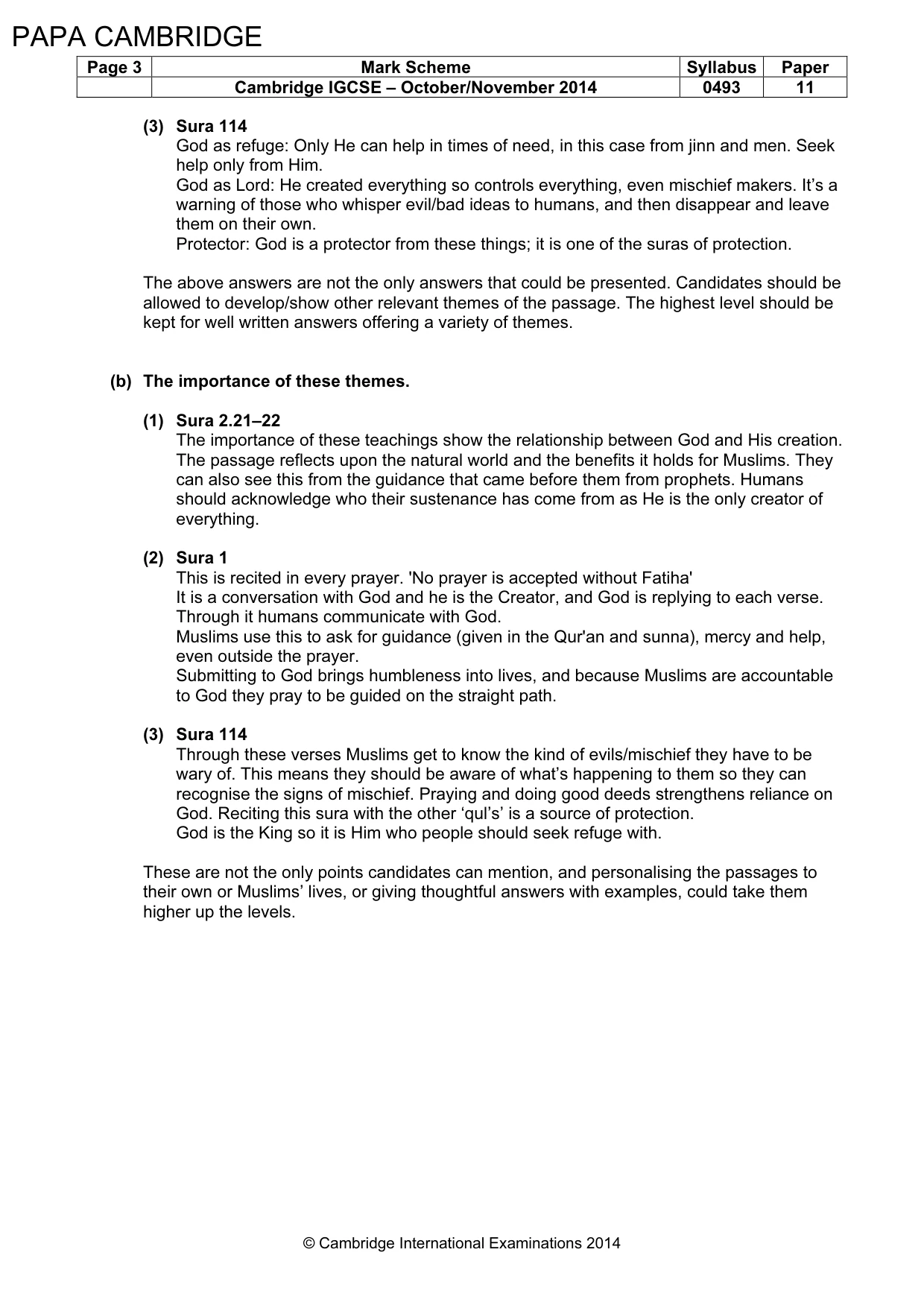 Mark scheme, page 3 of 7