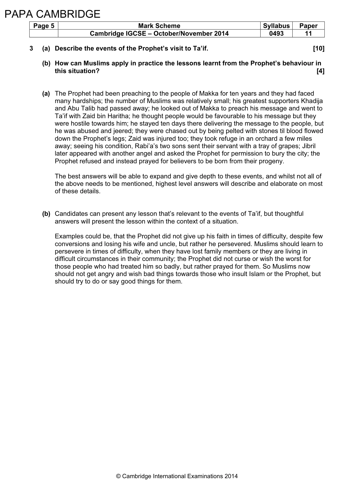 Mark scheme, page 5 of 7