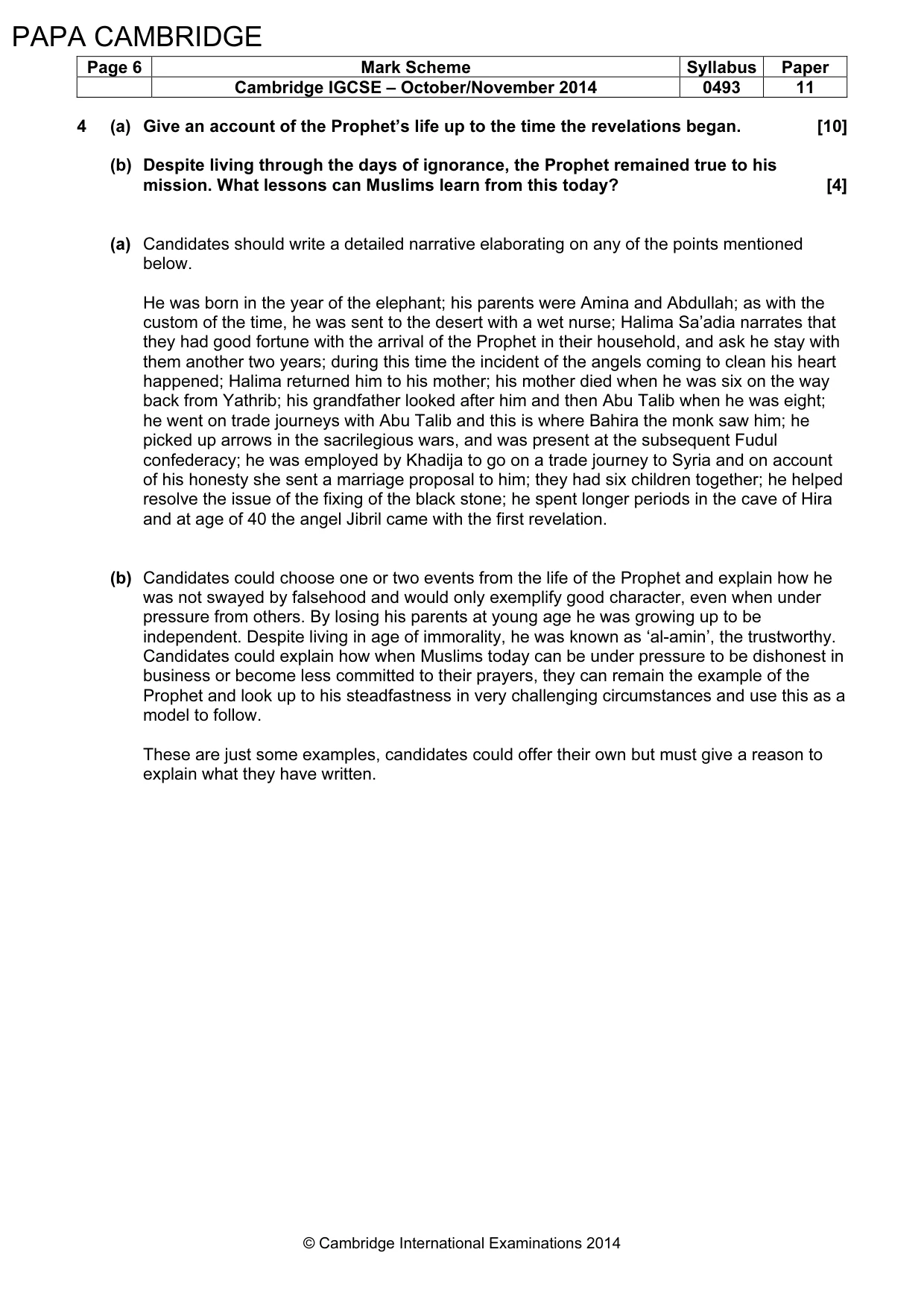 Mark scheme, page 6 of 7