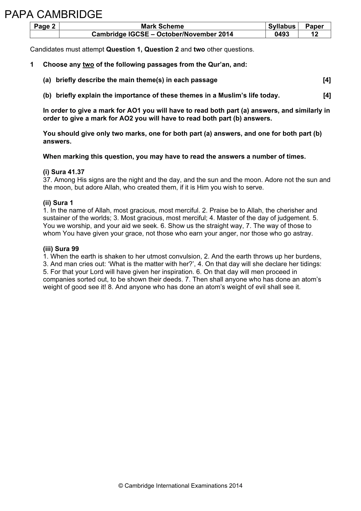 Mark scheme, page 2 of 8