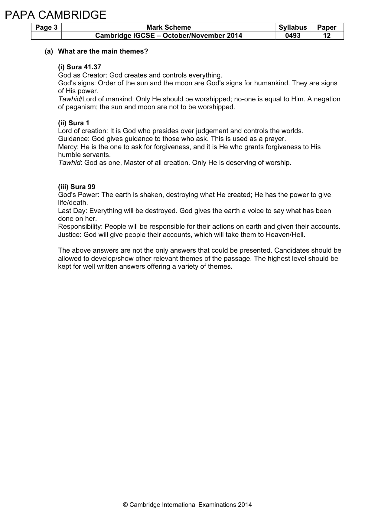 Mark scheme, page 3 of 8