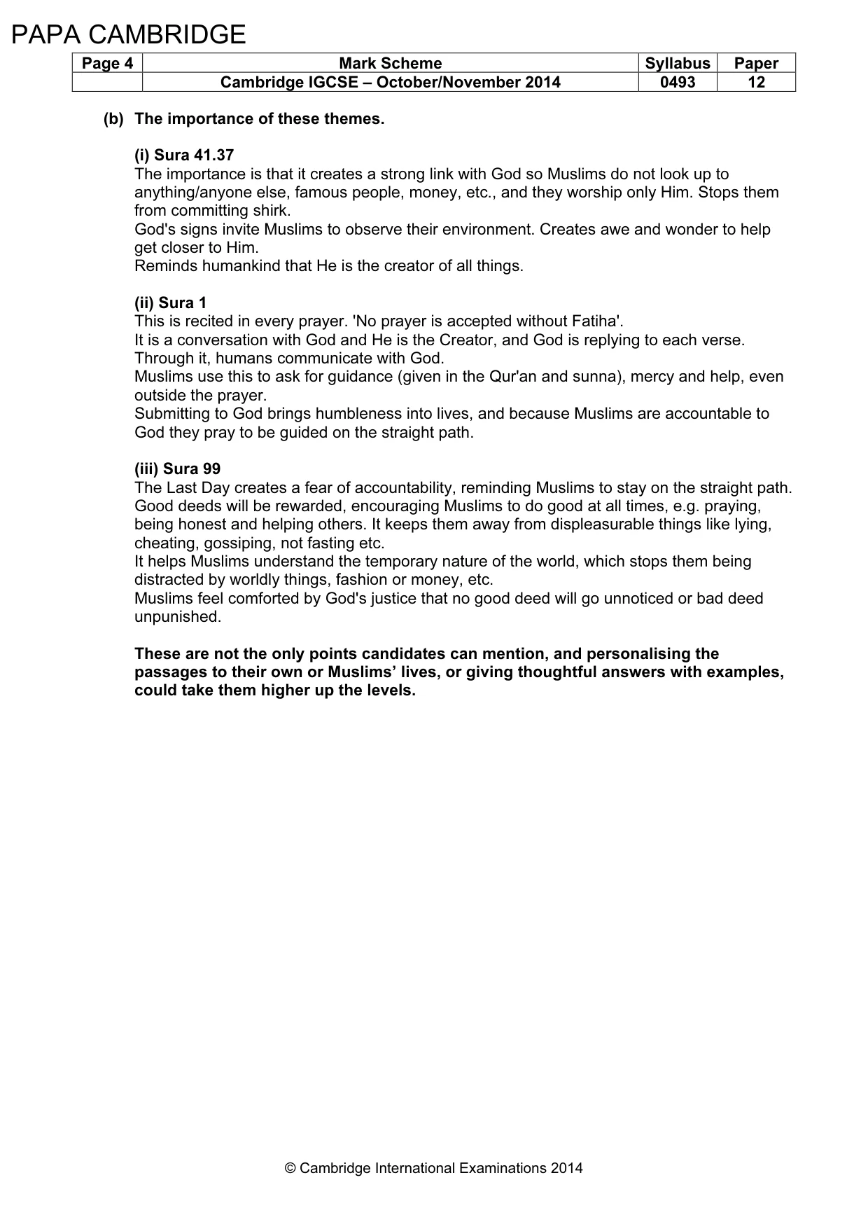 Mark scheme, page 4 of 8