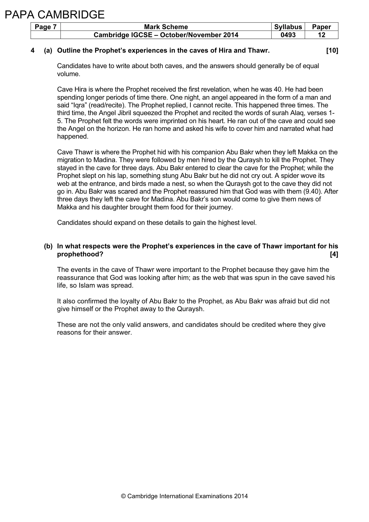 Mark scheme, page 7 of 8