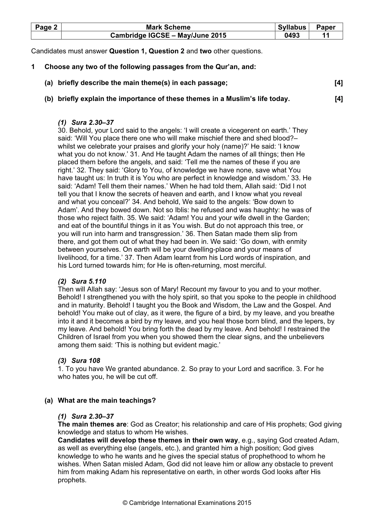 Mark scheme, page 2 of 7
