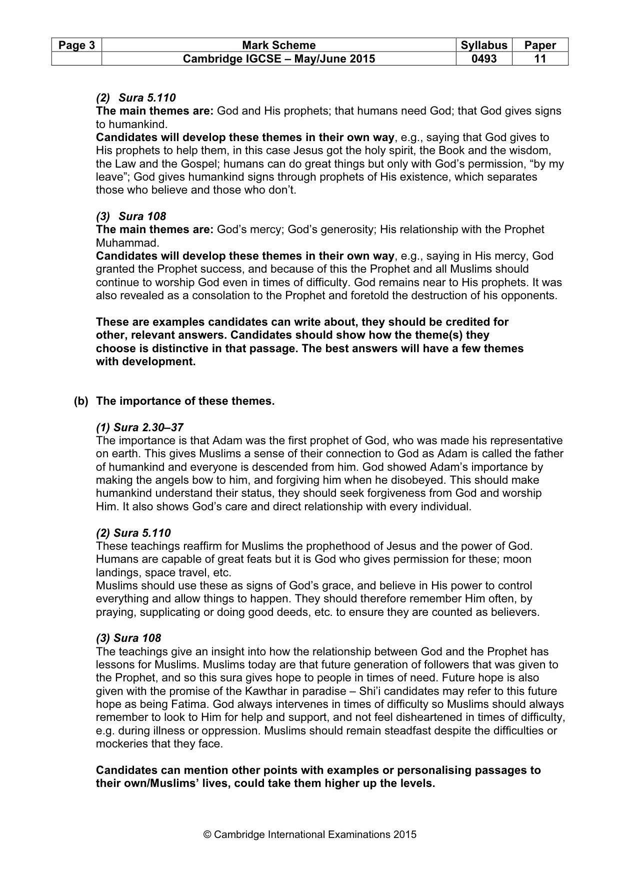 Mark scheme, page 3 of 7