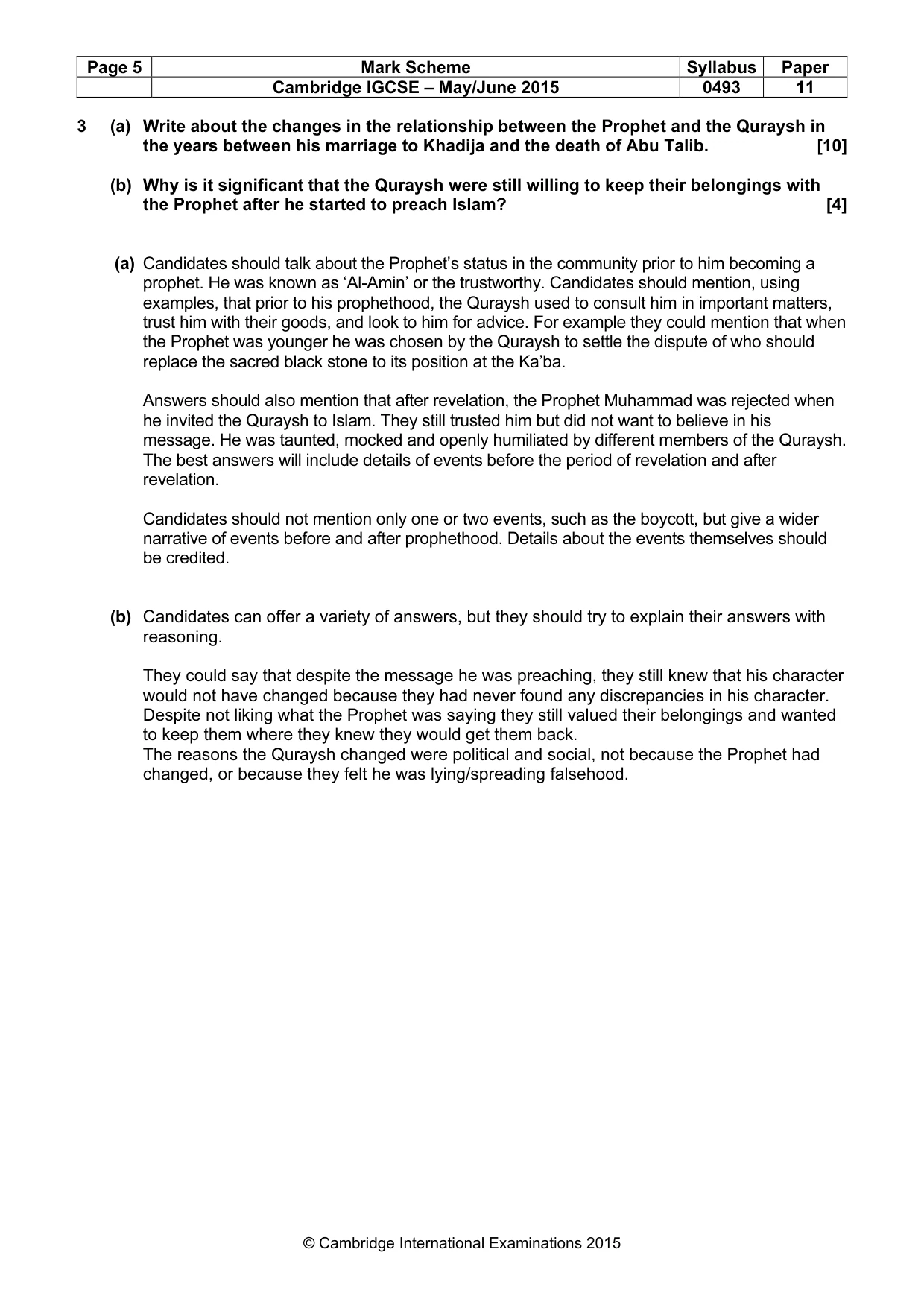 Mark scheme, page 5 of 7