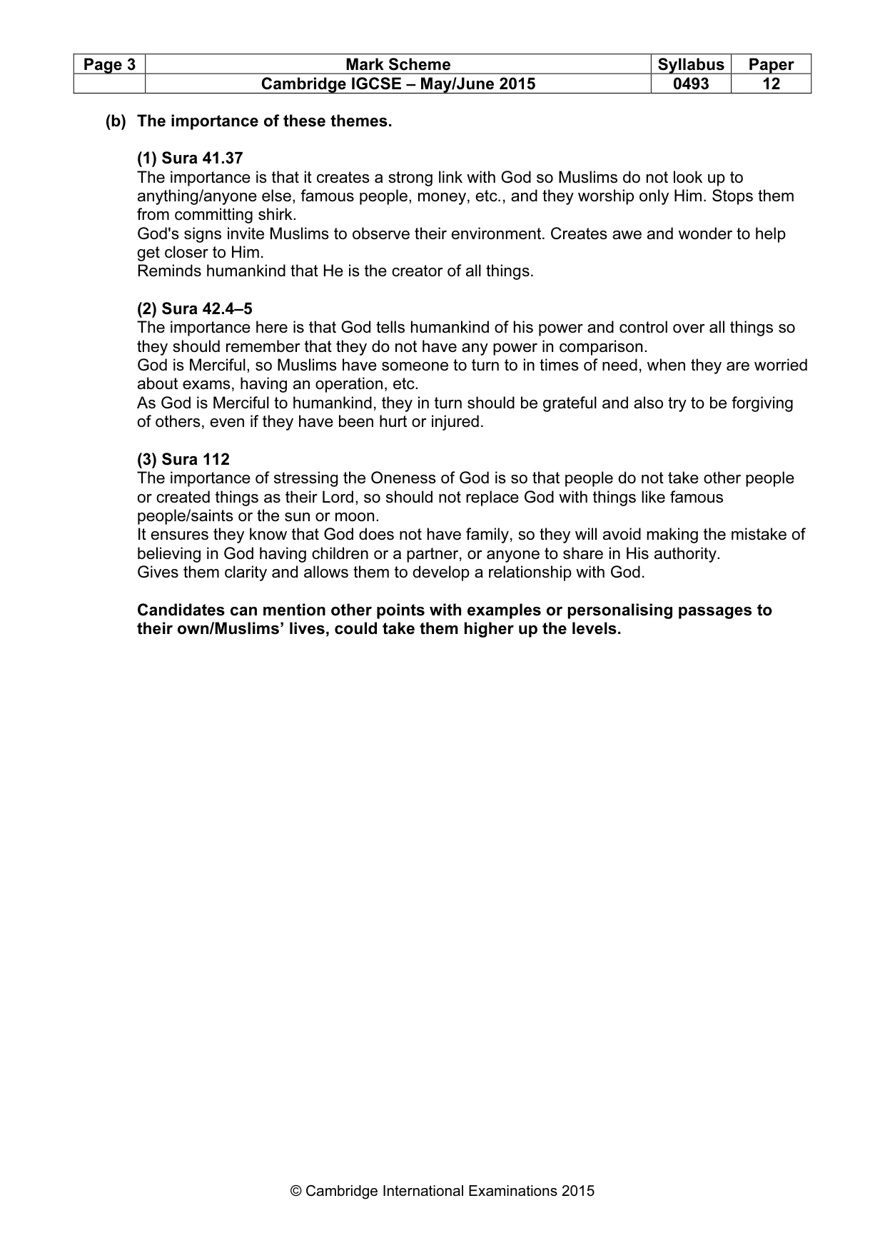 Mark scheme, page 3 of 7