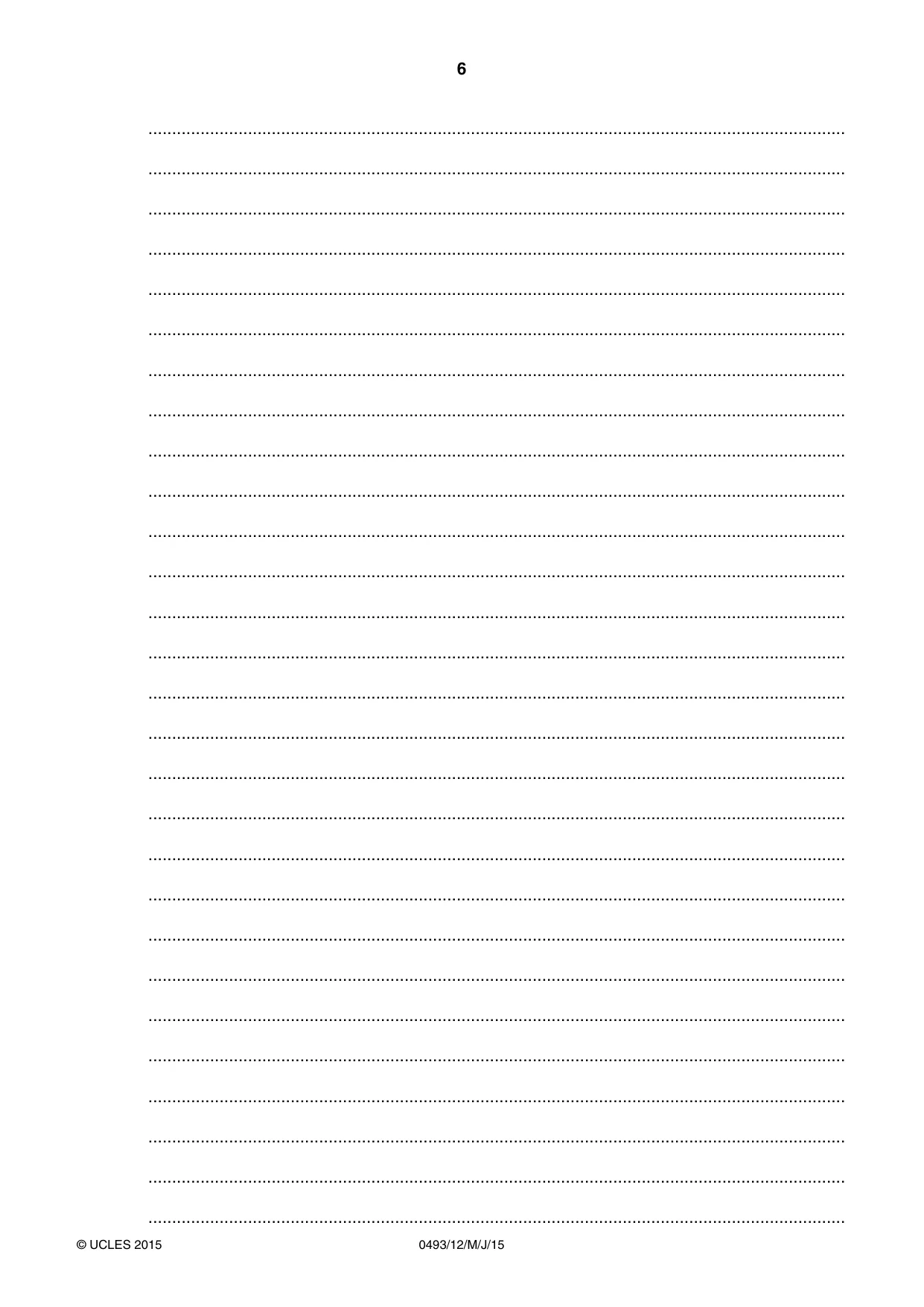 Cambridge IGCSE Islamiyat 0493 2015 May/June Paper 1 · Variant 2 question paper, page 6 of 16