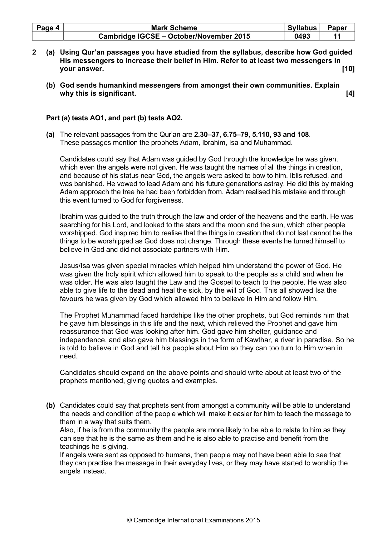 Mark scheme, page 4 of 7