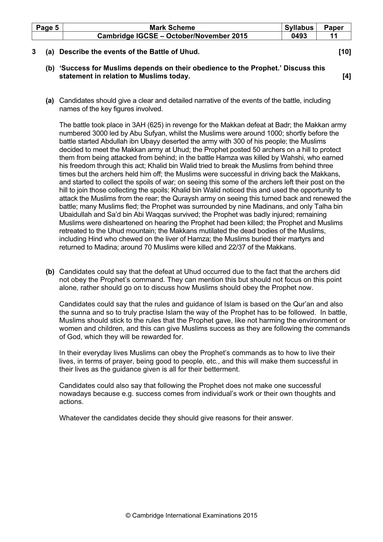 Mark scheme, page 5 of 7