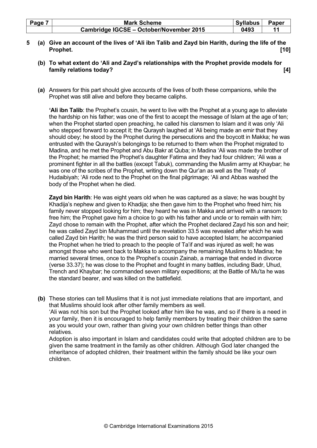 Mark scheme, page 7 of 7