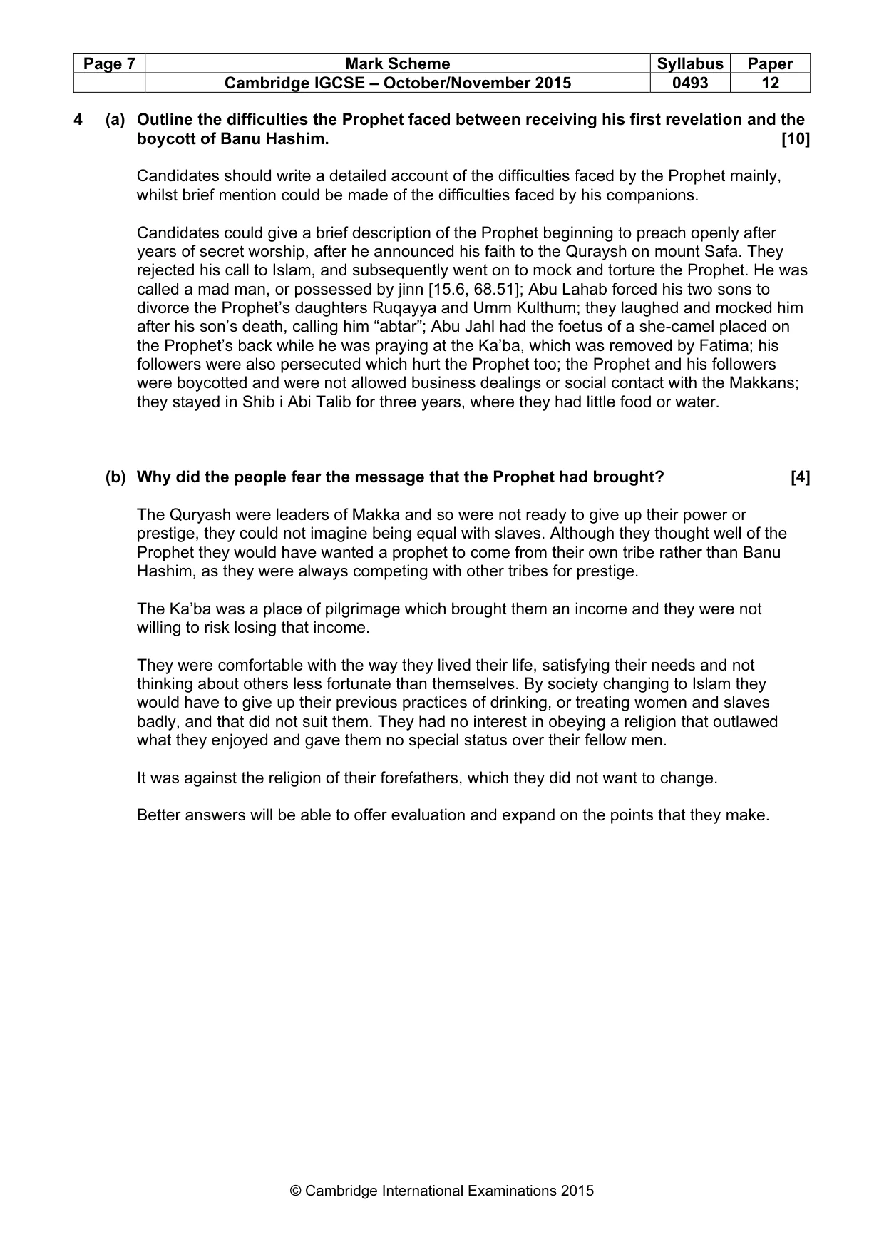 Mark scheme, page 7 of 9