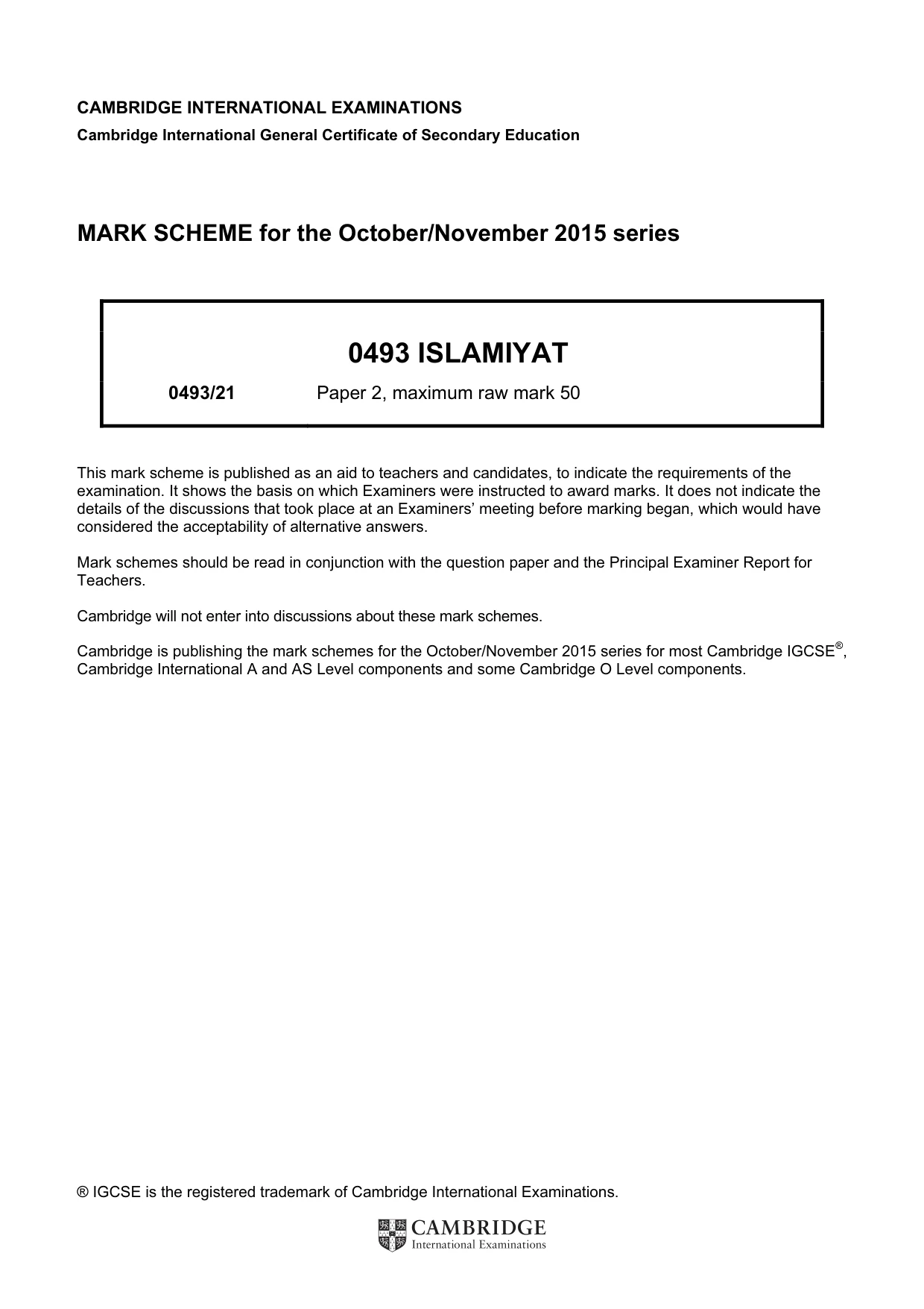 Mark scheme, page 1 of 7