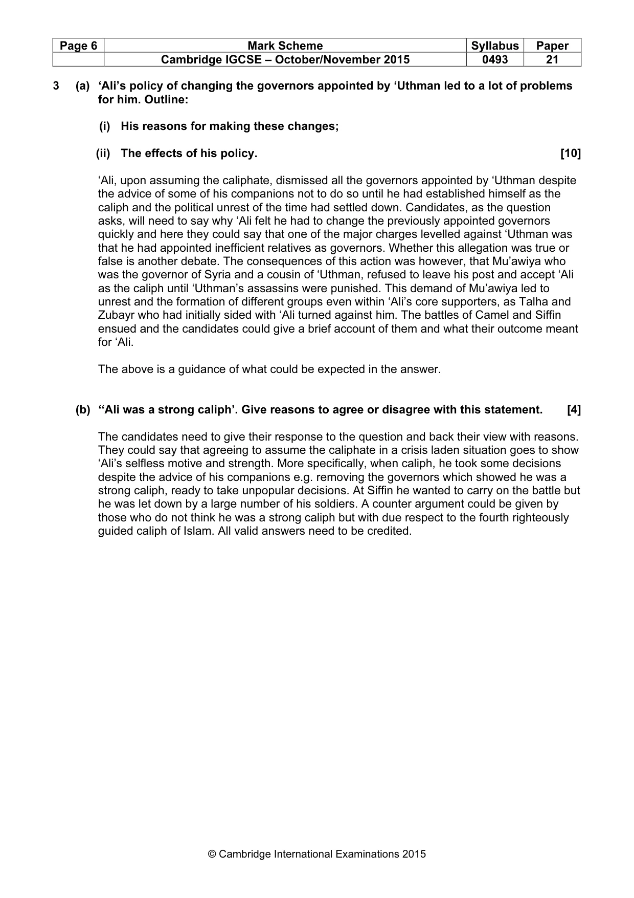 Mark scheme, page 6 of 7