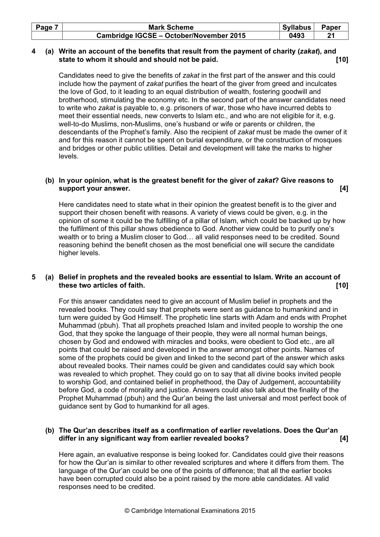 Mark scheme, page 7 of 7
