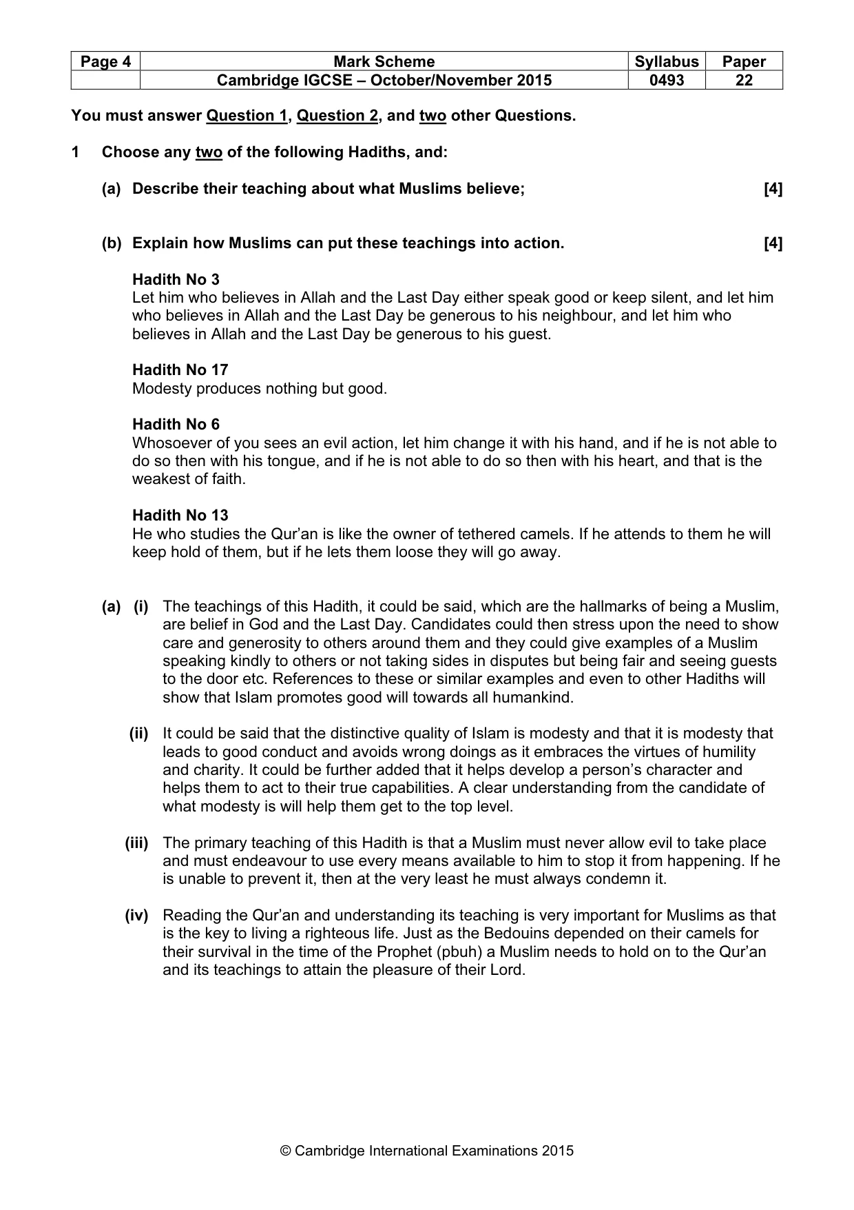 Mark scheme, page 4 of 7