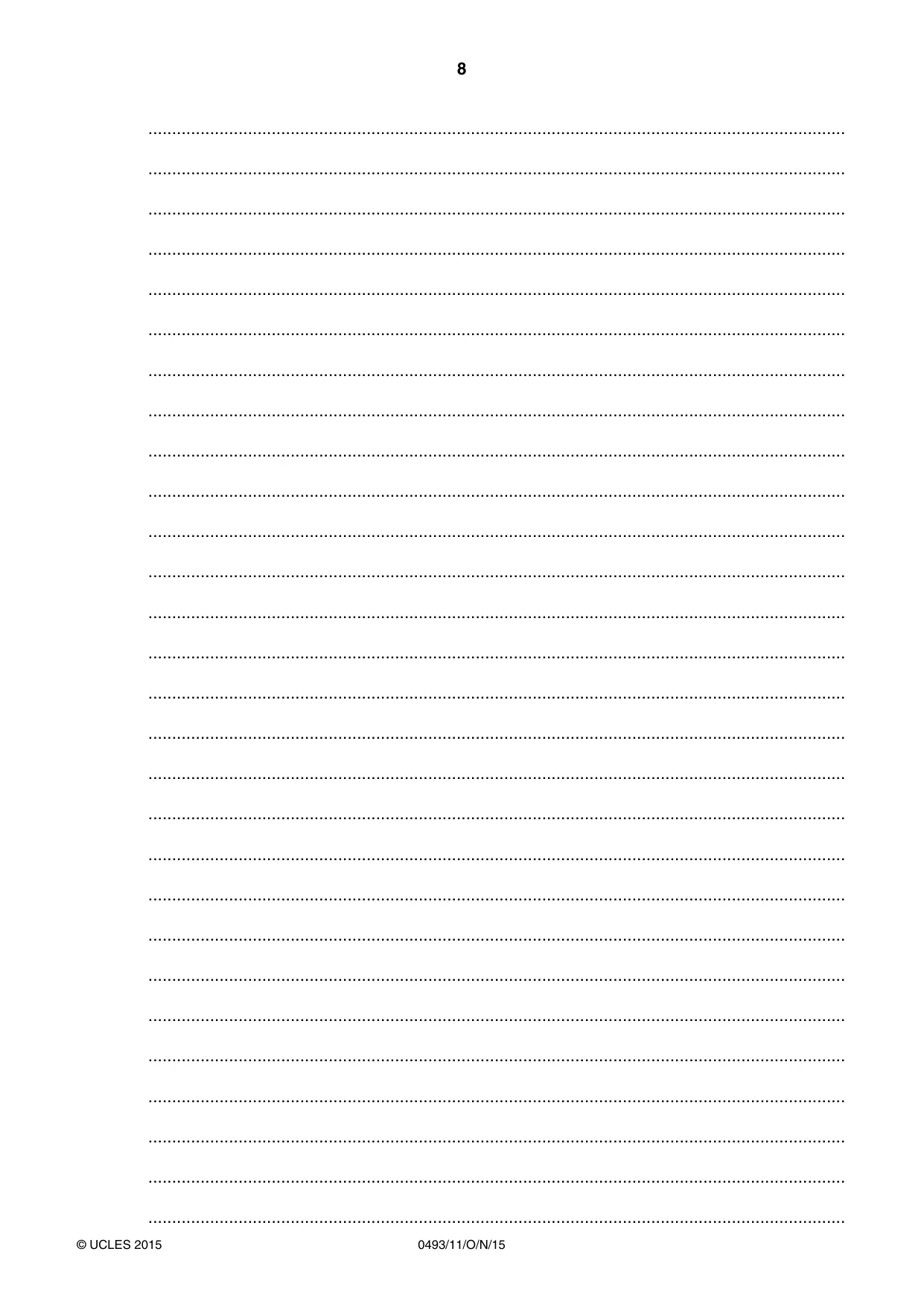 Cambridge IGCSE Islamiyat 0493 2015 Oct/Nov Paper 1 · Variant 1 question paper, page 8 of 20