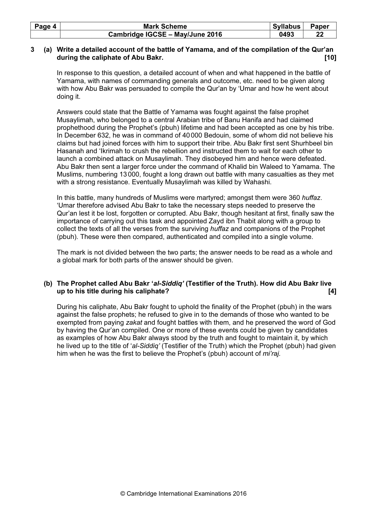 Mark scheme, page 4 of 6