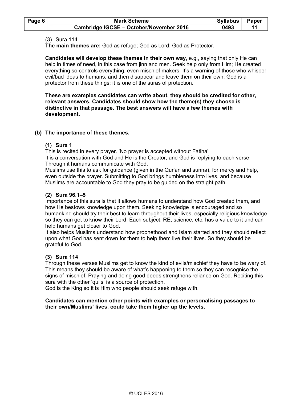 Mark scheme, page 6 of 10