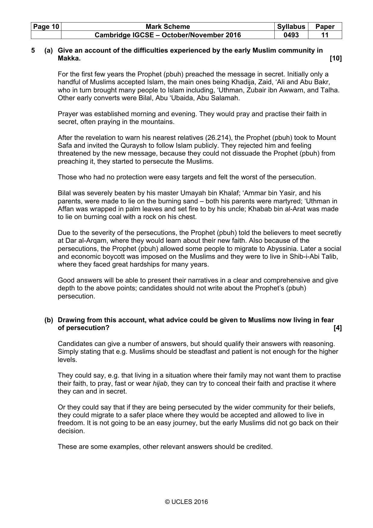 Mark scheme, page 10 of 10