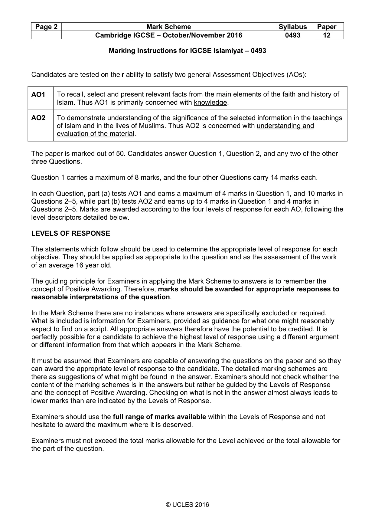 Mark scheme, page 2 of 10