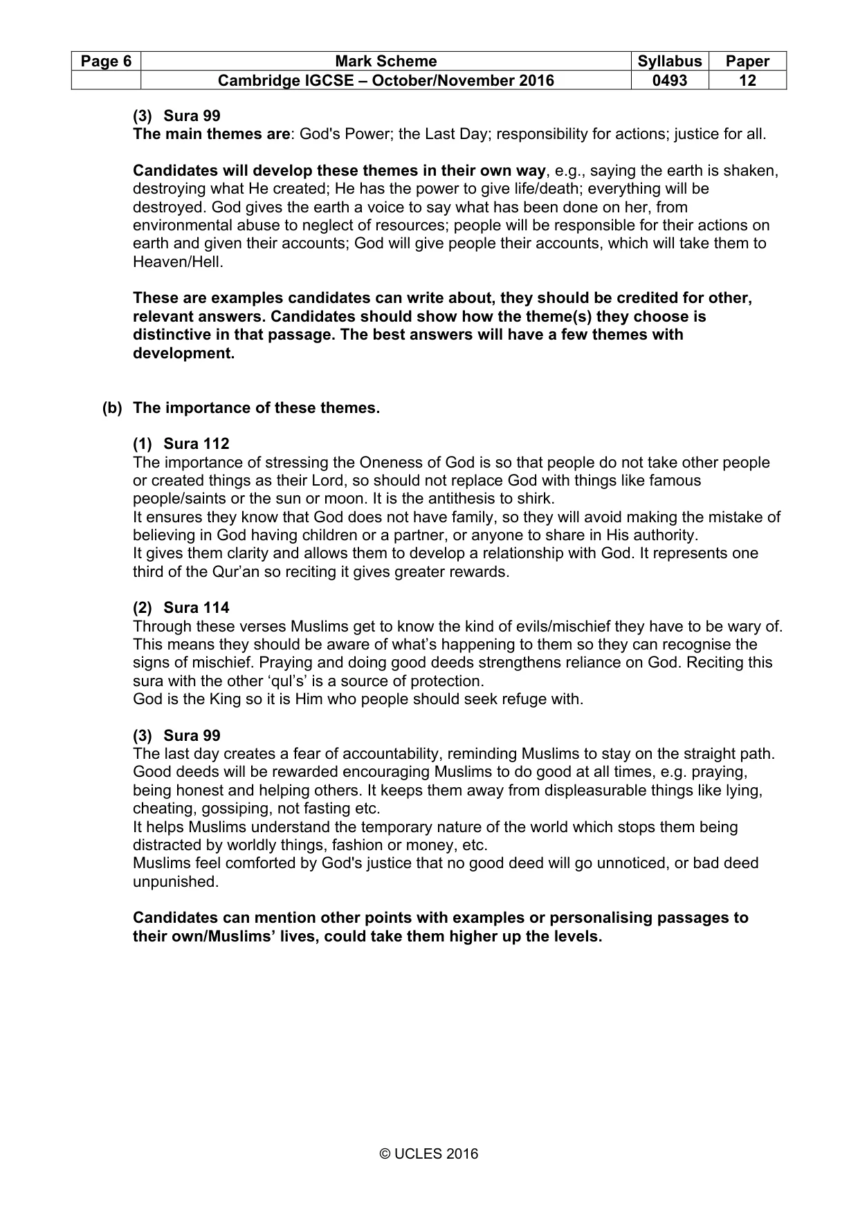 Mark scheme, page 6 of 10