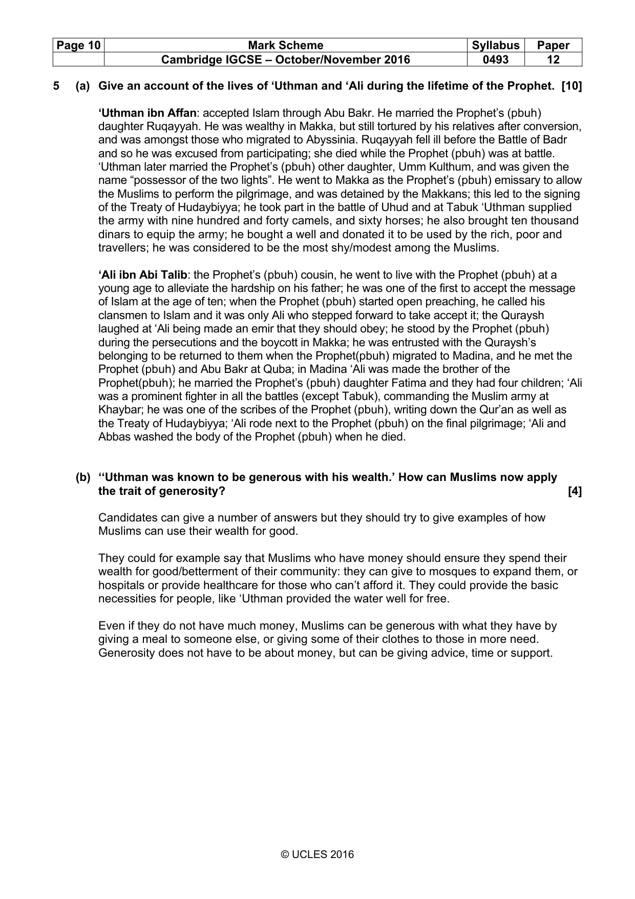 Mark scheme, page 10 of 10