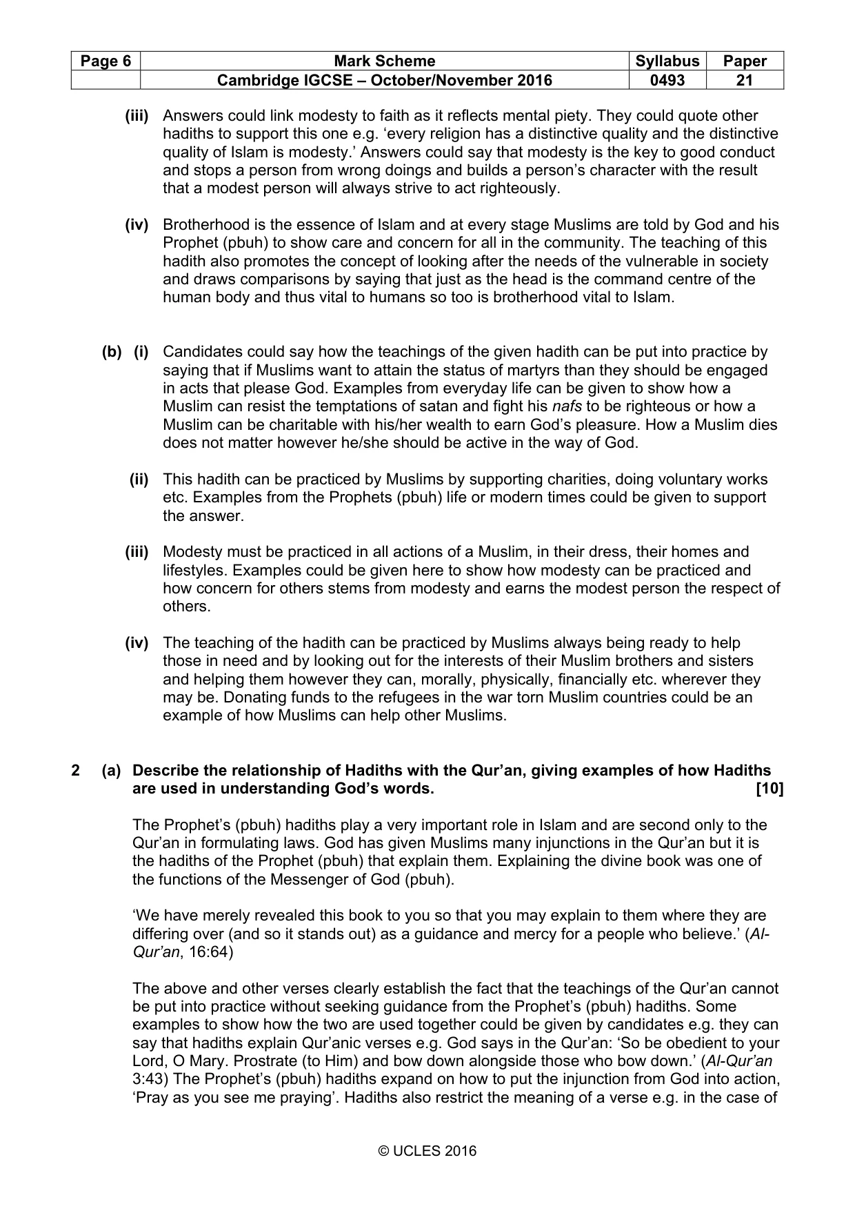 Mark scheme, page 6 of 9