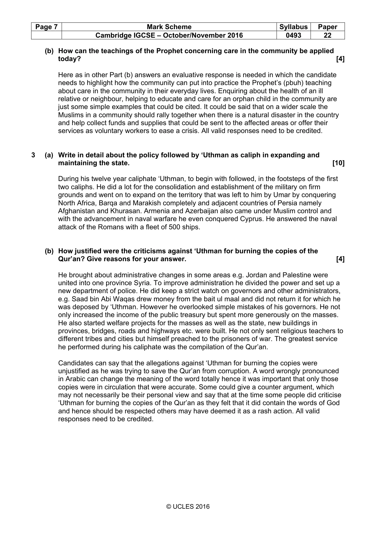 Mark scheme, page 7 of 9