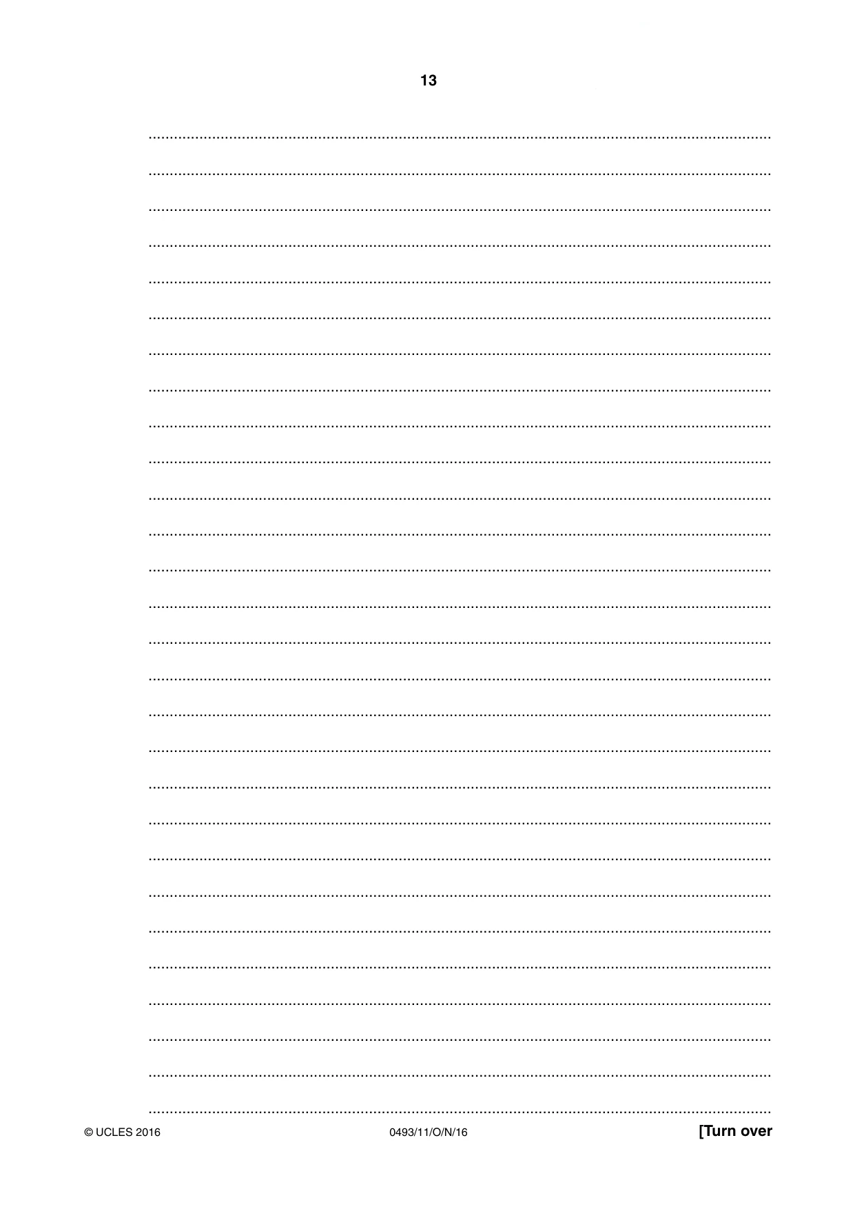 Cambridge IGCSE Islamiyat 0493 2016 Oct/Nov Paper 1 · Variant 1 question paper, page 13 of 20