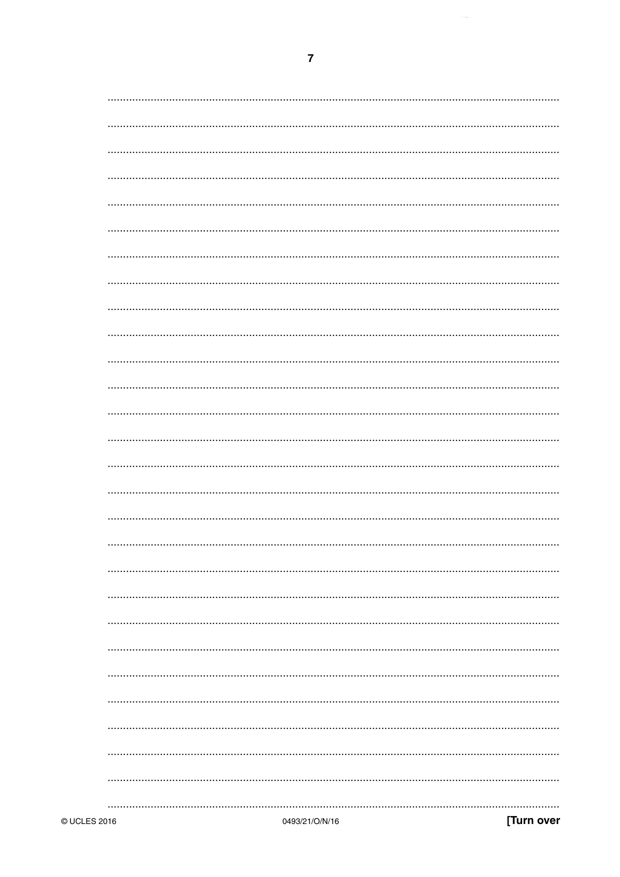 Cambridge IGCSE Islamiyat 0493 2016 Oct/Nov Paper 2 · Variant 1 question paper, page 7 of 16
