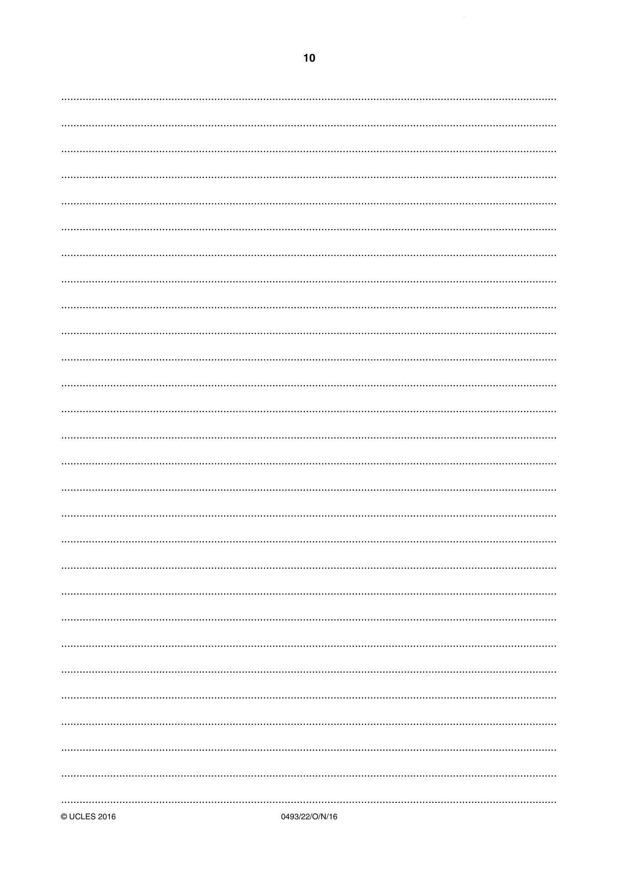 Cambridge IGCSE Islamiyat 0493 2016 Oct/Nov Paper 2 · Variant 2 question paper, page 10 of 16